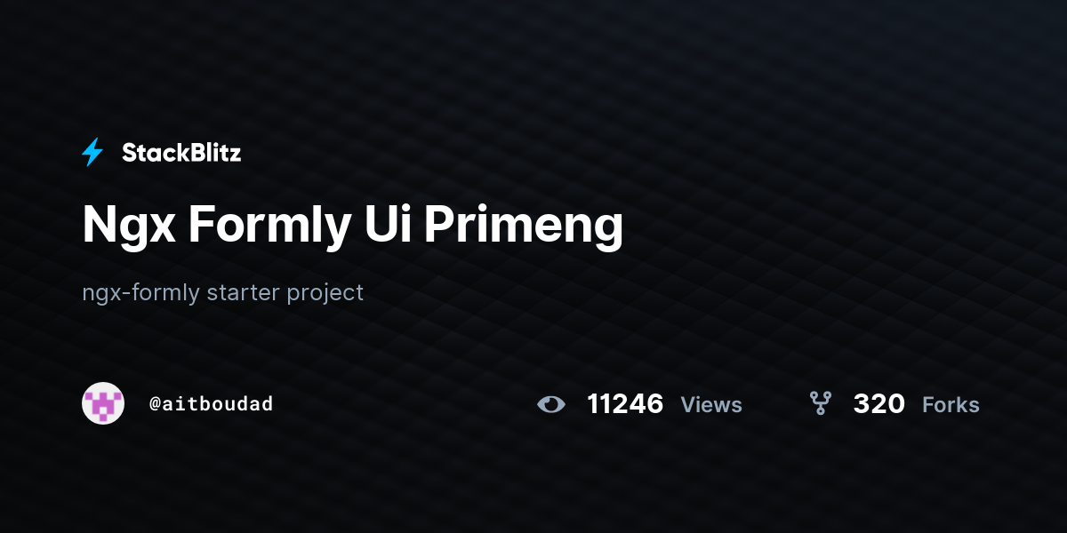 Ngx Formly Ui Primeng - StackBlitz