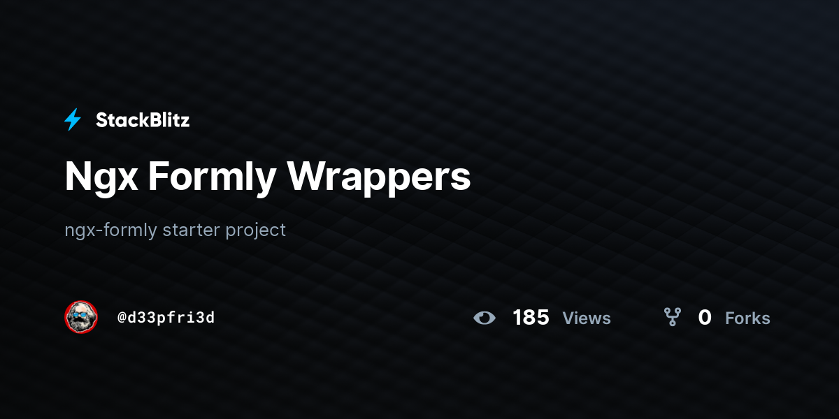 Ngx Formly Wrappers - StackBlitz