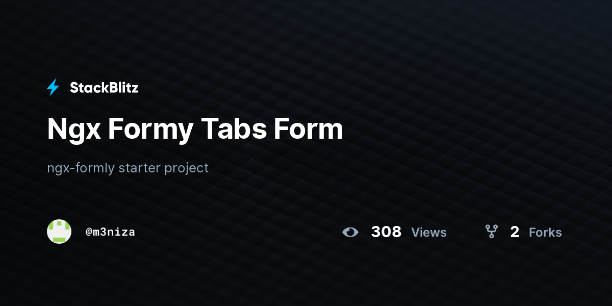 Ngx Formy Tabs Form - StackBlitz