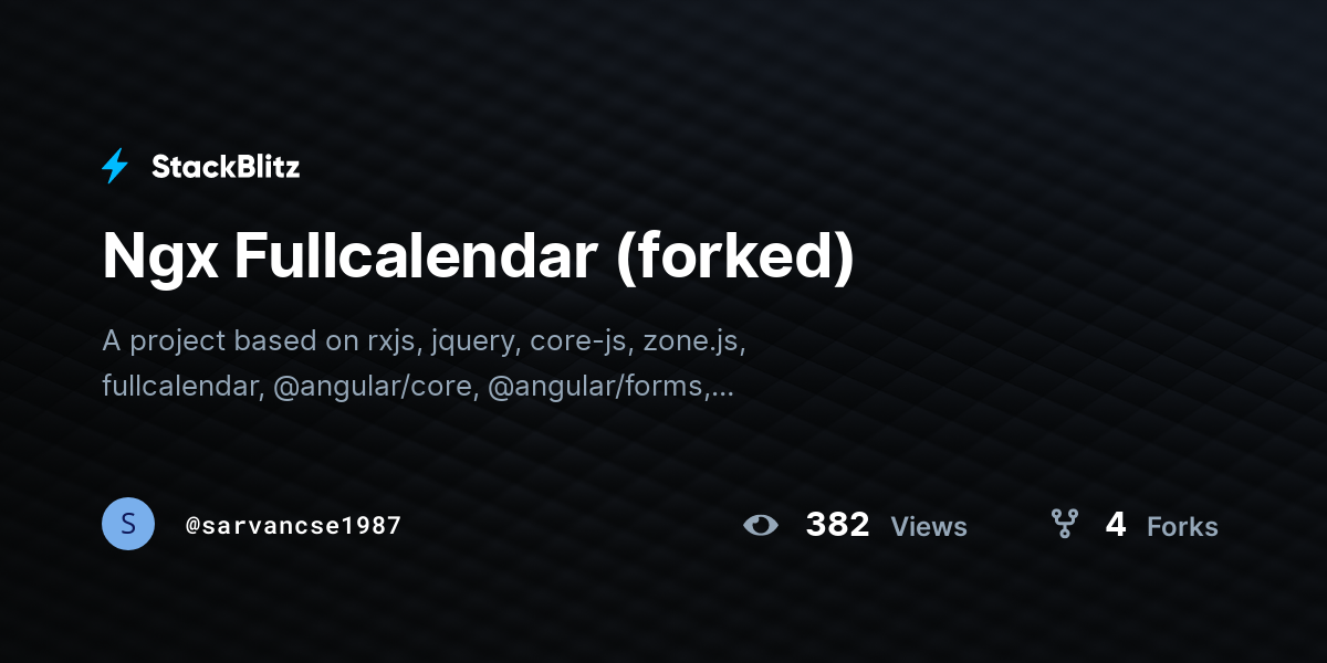 Ngx Fullcalendar (forked) - StackBlitz