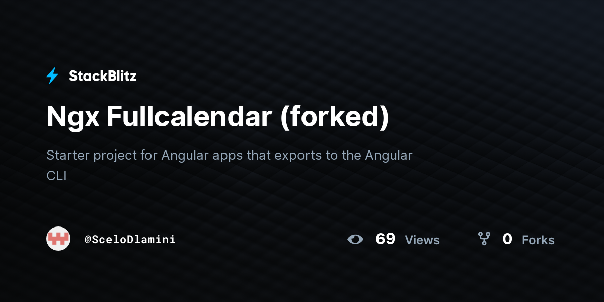 Ngx Fullcalendar (forked) - StackBlitz