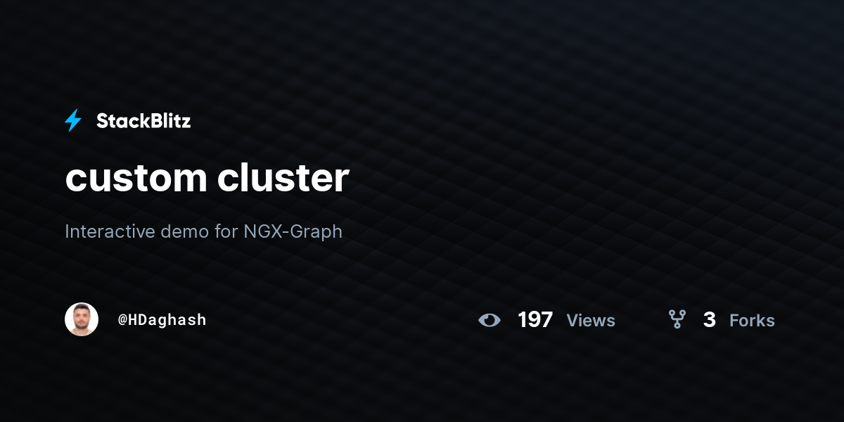 custom cluster - StackBlitz