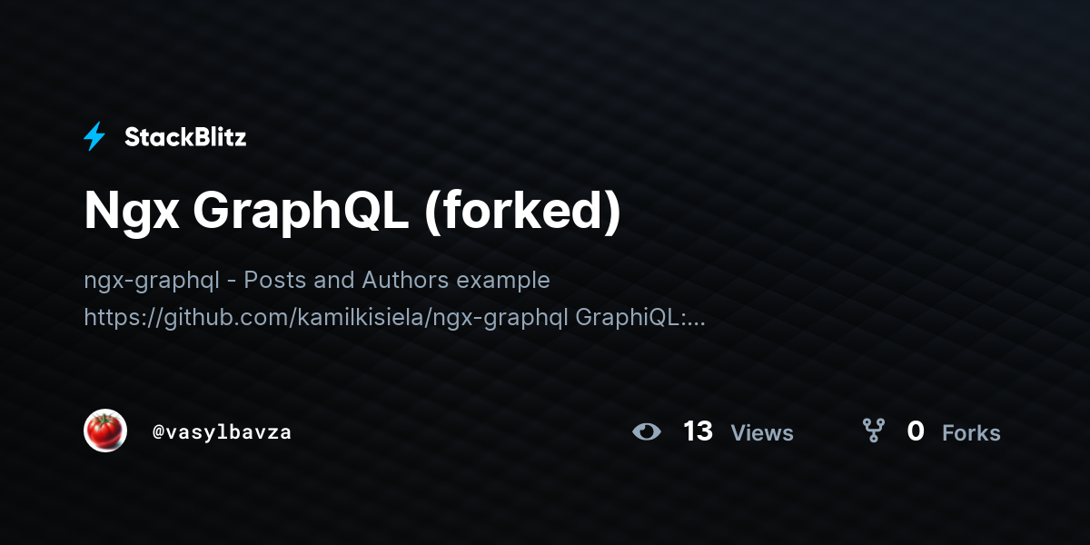 Ngx GraphQL (forked) - StackBlitz