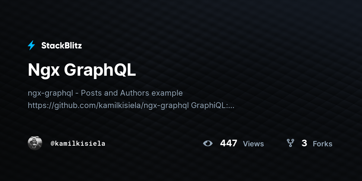 Ngx GraphQL - StackBlitz