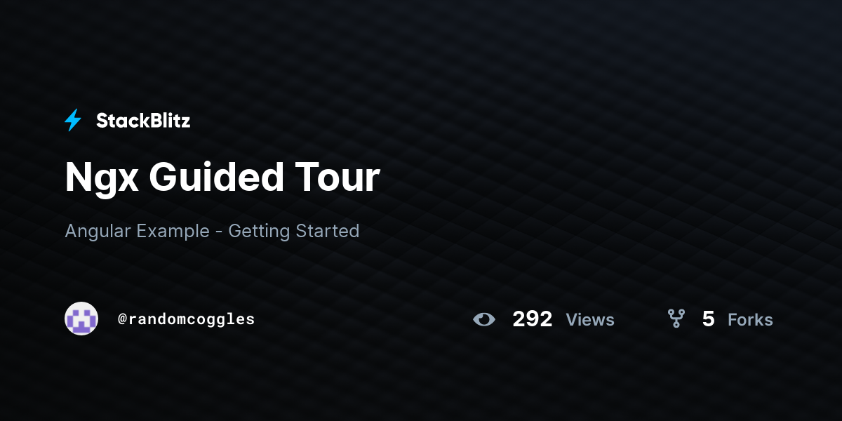 Ngx Guided Tour - StackBlitz