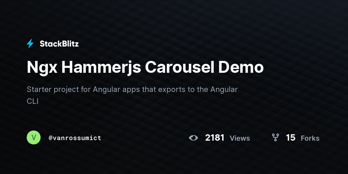 Ngx Hammerjs Carousel Demo StackBlitz