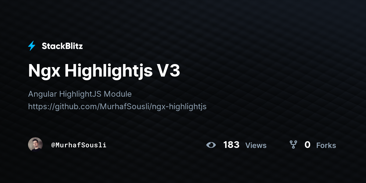 Ngx Highlightjs V3 - StackBlitz