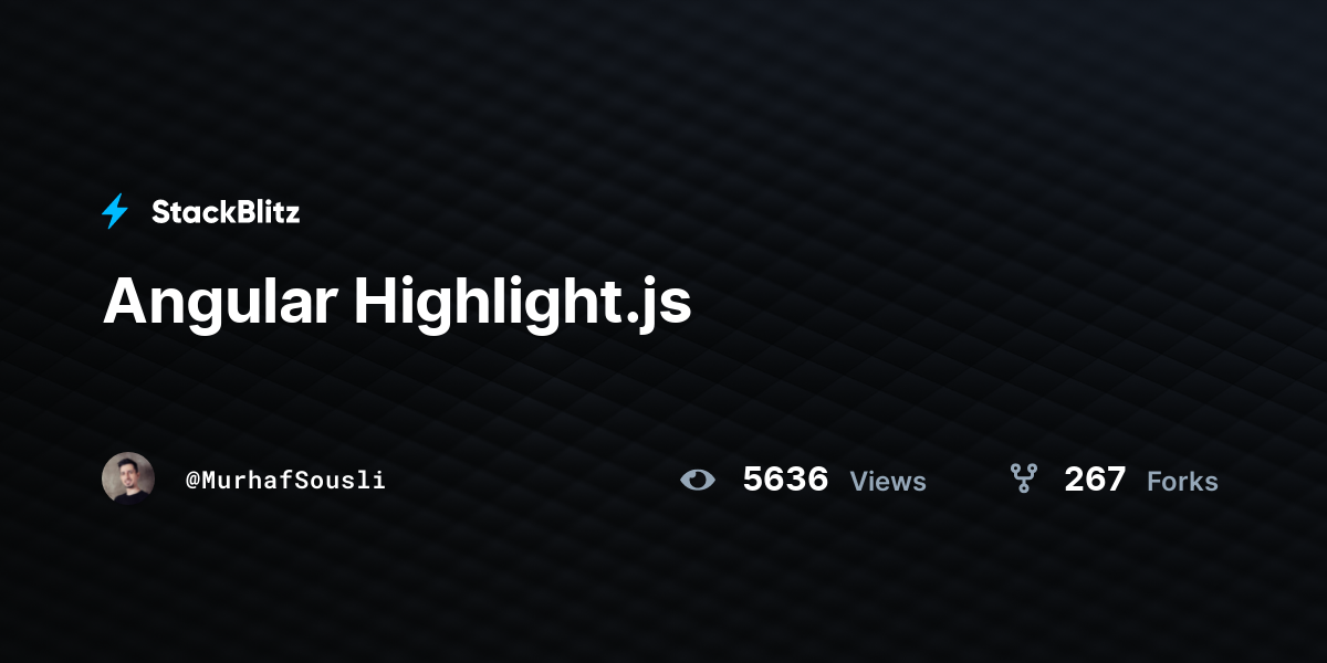 Angular Highlight.js - StackBlitz