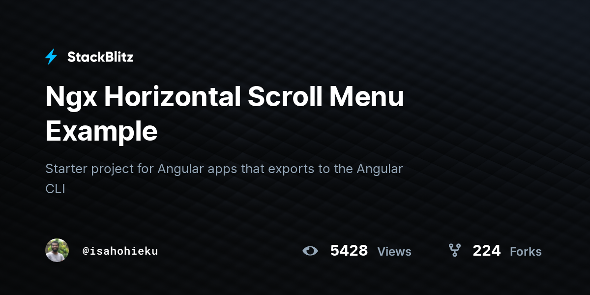 Ngx Horizontal Scroll Menu Example - StackBlitz
