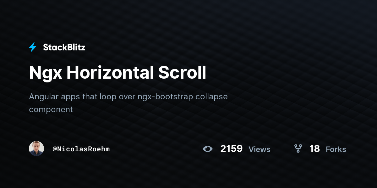 Ngx Horizontal Scroll - StackBlitz