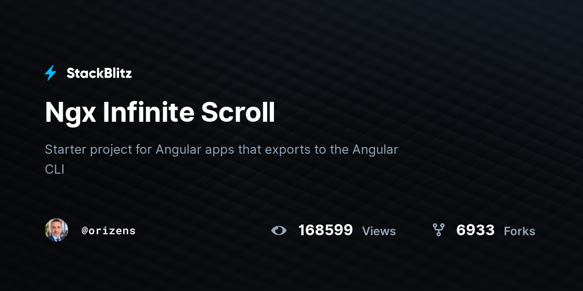 Ngx Infinite Scroll - StackBlitz