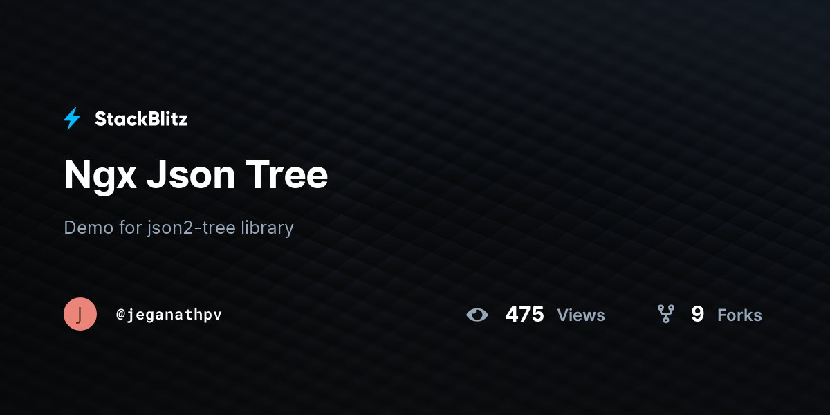 Ngx Json Tree - StackBlitz