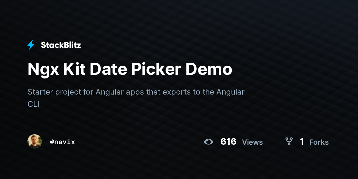 Ngx Kit Date Picker Demo - StackBlitz