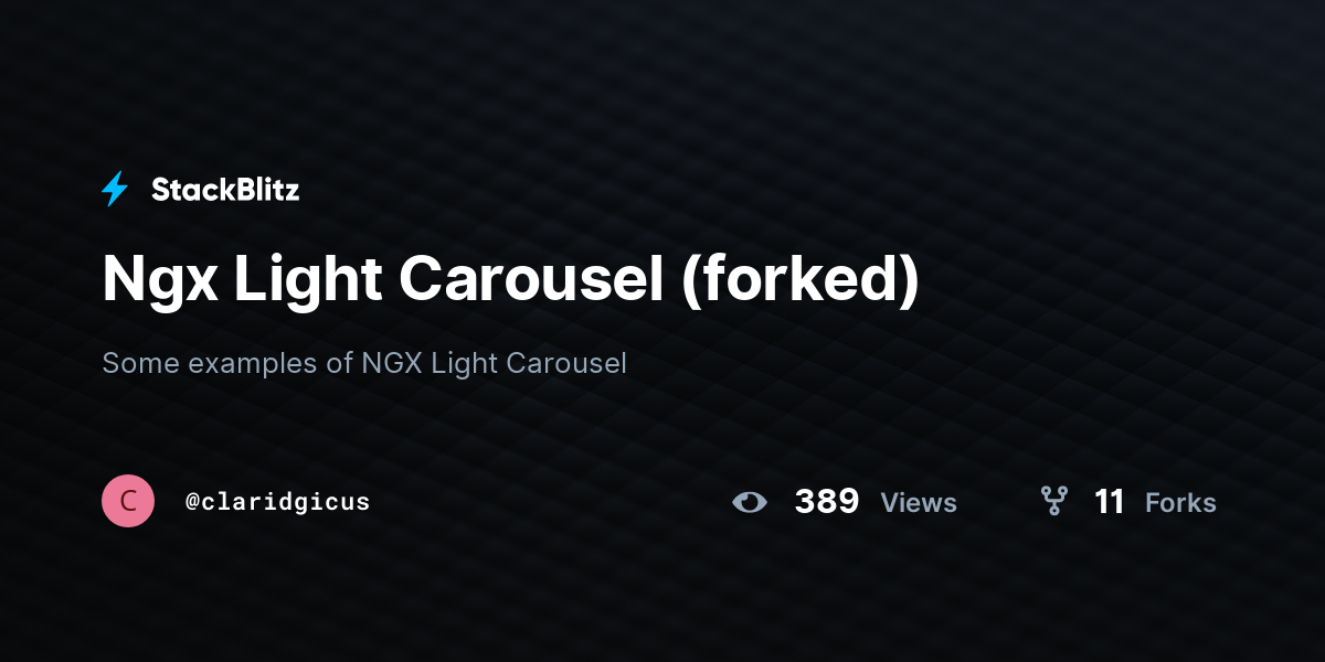 Ngx Light Carousel (forked) - StackBlitz