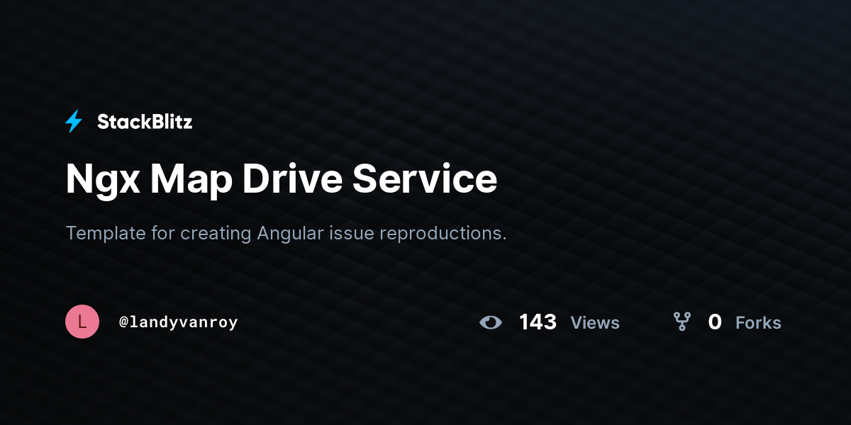 Ngx Map Drive Service - StackBlitz