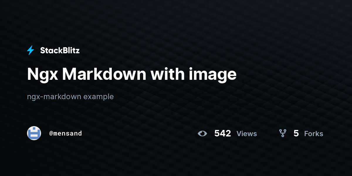 Ngx Markdown with image - StackBlitz