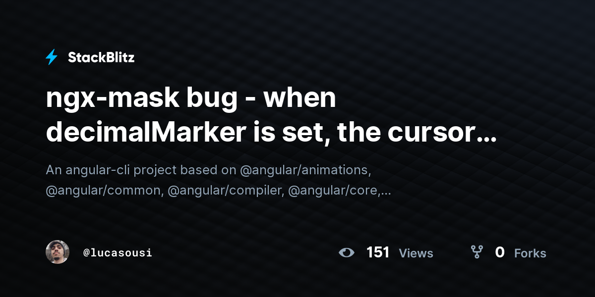 ngx-mask bug - when decimalMarker is set, the cursor improperly jumps ...