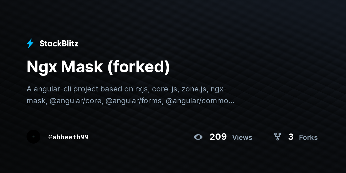 Ngx Mask (forked) - StackBlitz
