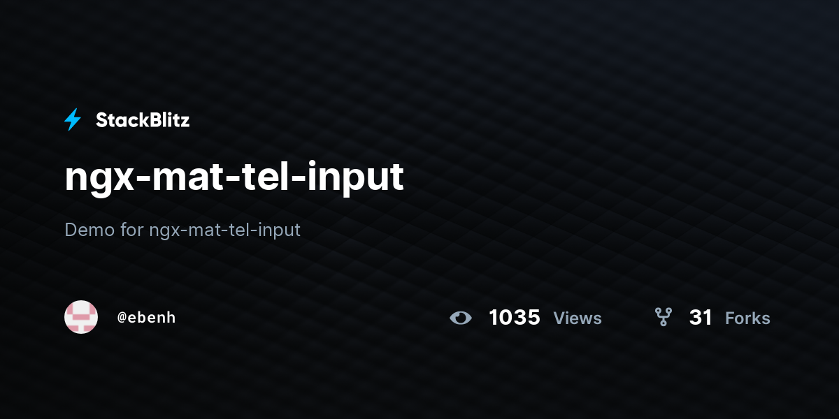 ngx-mat-tel-input - StackBlitz