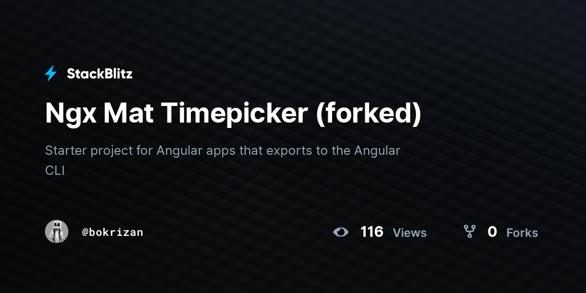 Ngx Mat Timepicker (forked) - StackBlitz