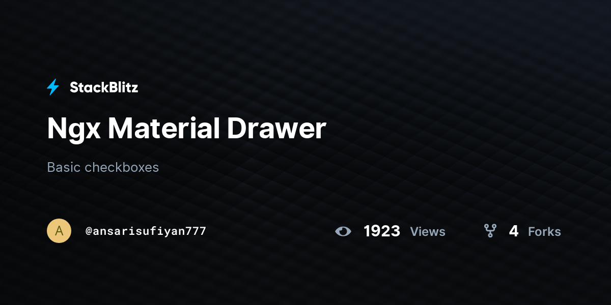 Ngx Material Drawer - StackBlitz
