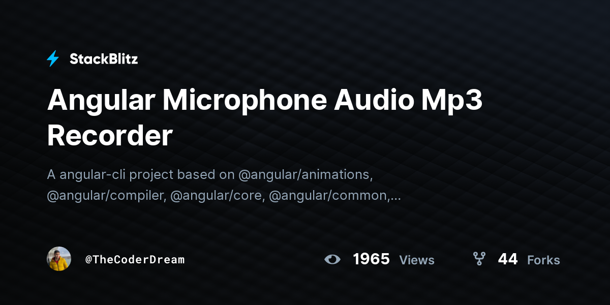 Angular Microphone Audio Mp3 Recorder - StackBlitz