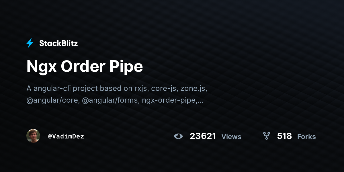 Ngx Order Pipe - StackBlitz