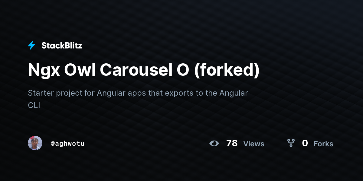 Ngx Owl Carousel O (forked) - StackBlitz