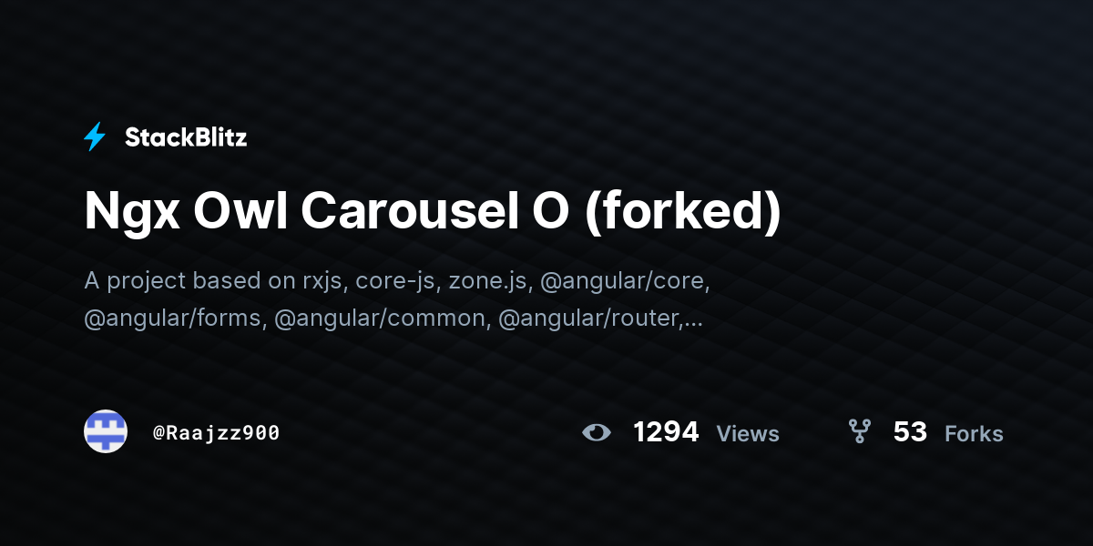 Ngx Owl Carousel O (forked) - StackBlitz