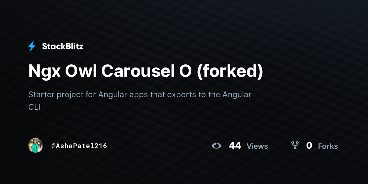 Ngx Owl Carousel O (forked) - StackBlitz