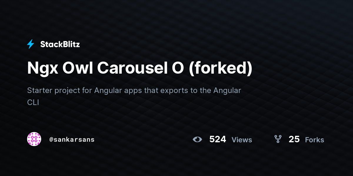 Ngx Owl Carousel O (forked) - StackBlitz