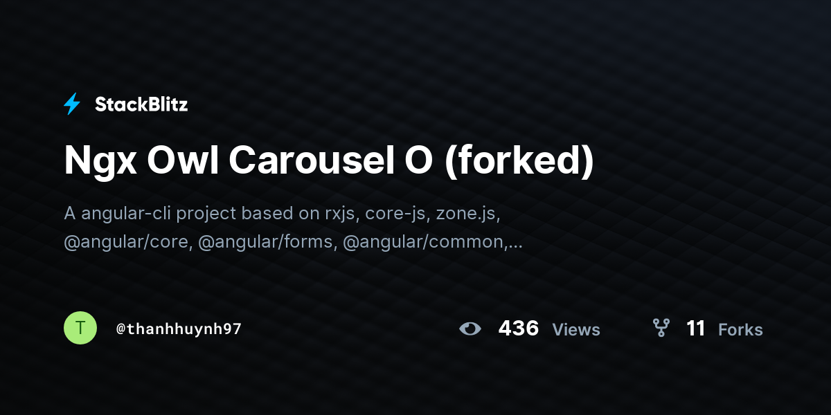 Ngx Owl Carousel O (forked) - StackBlitz