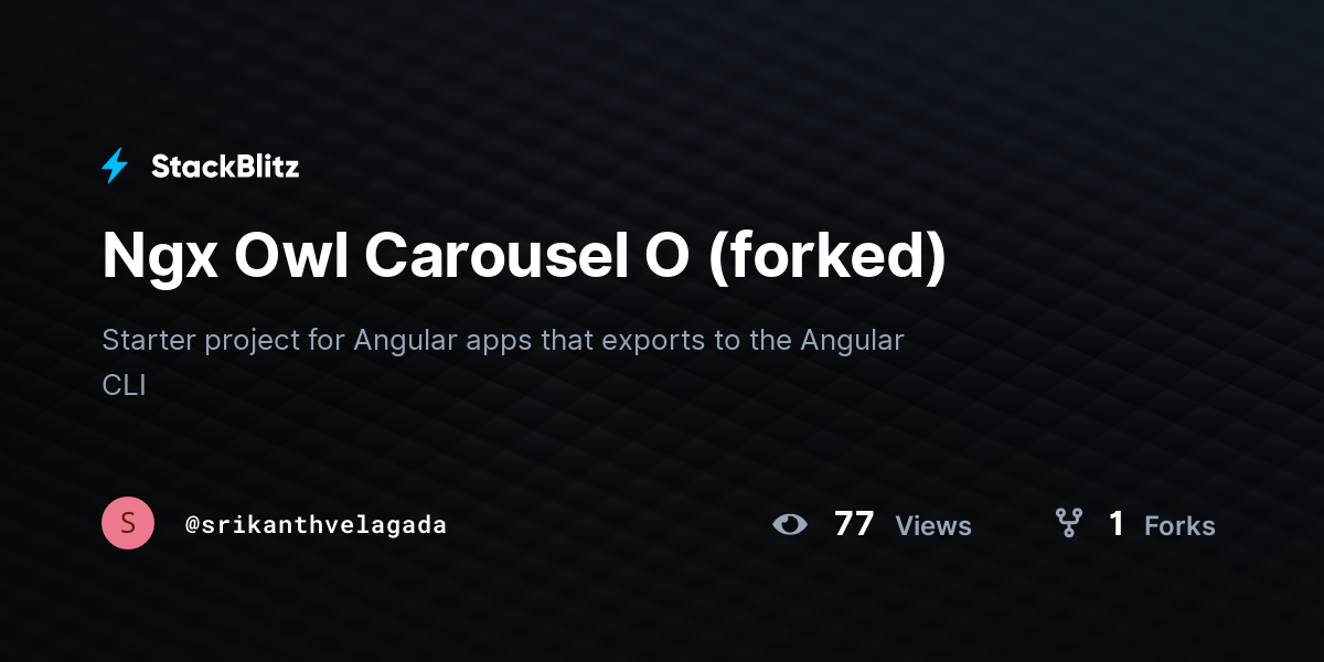 Ngx Owl Carousel O (forked) - StackBlitz