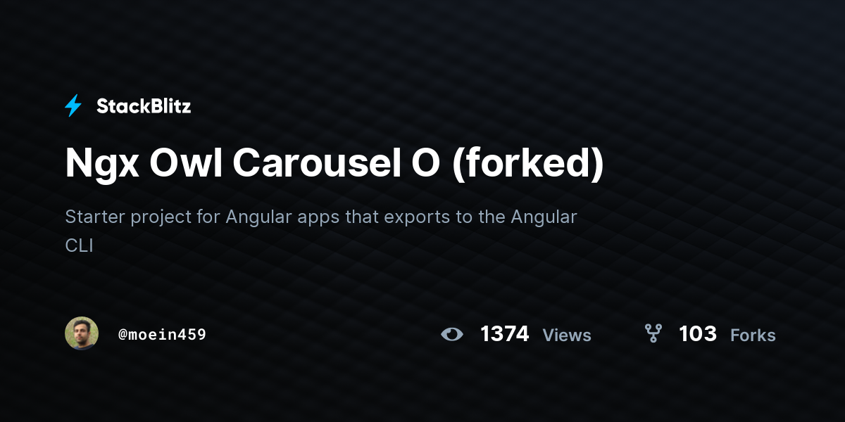 Ngx Owl Carousel O (forked) - StackBlitz