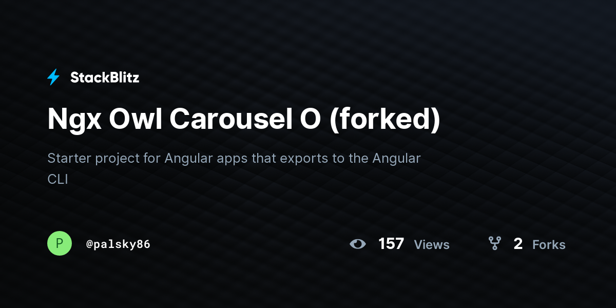 Ngx Owl Carousel O (forked) - StackBlitz