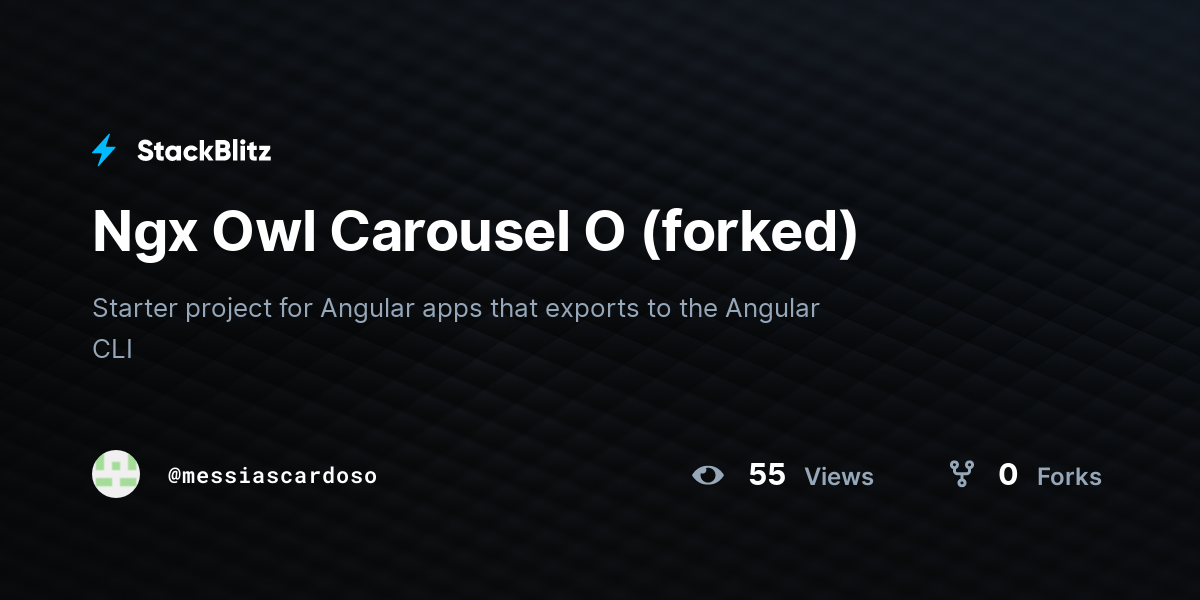 Ngx Owl Carousel O (forked) - StackBlitz