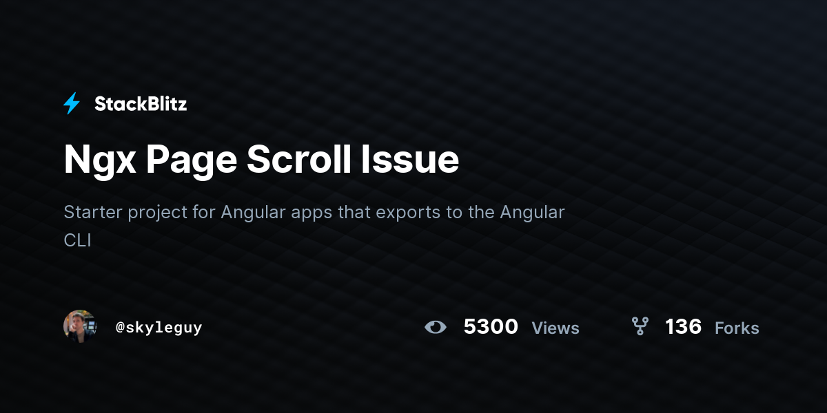 Ngx Page Scroll Issue - StackBlitz