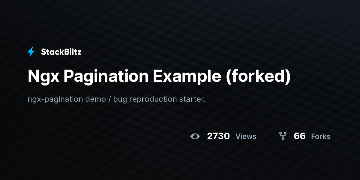 Ngx Pagination Example (forked) - StackBlitz