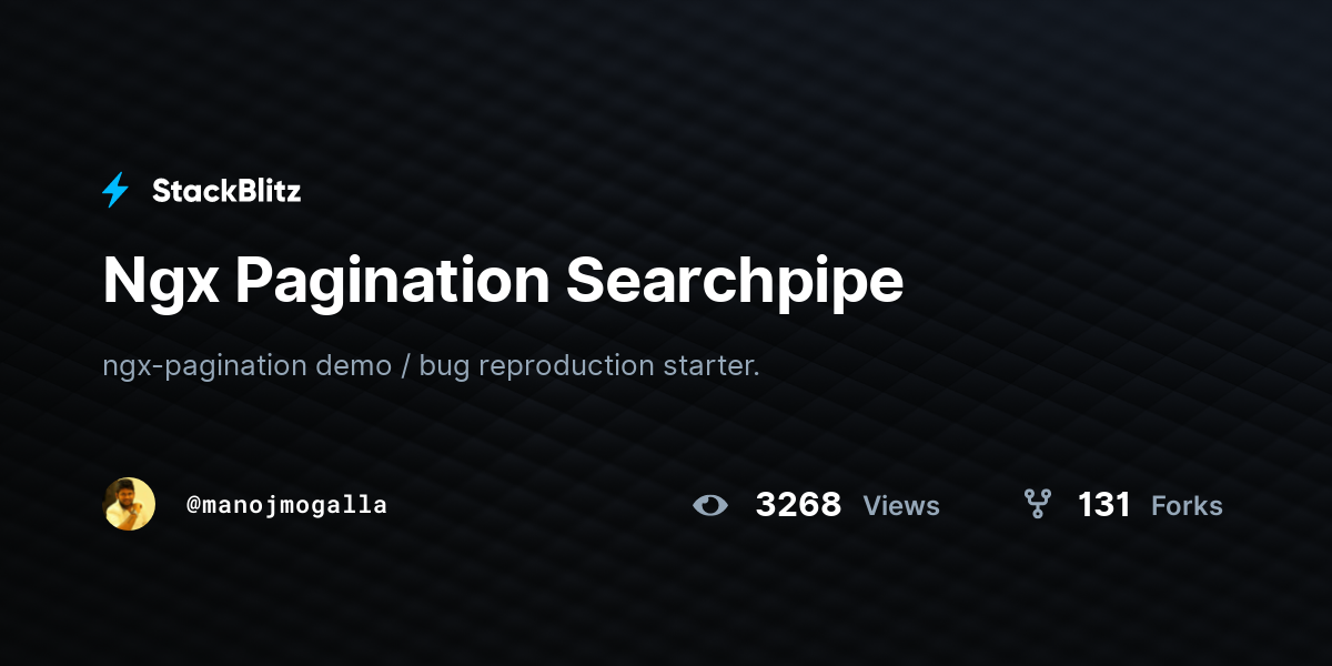 Ngx Pagination Searchpipe - StackBlitz