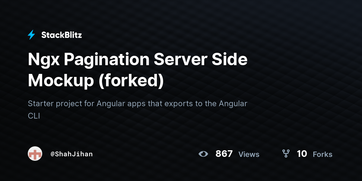 Ngx Pagination Server Side Mockup (forked) - StackBlitz