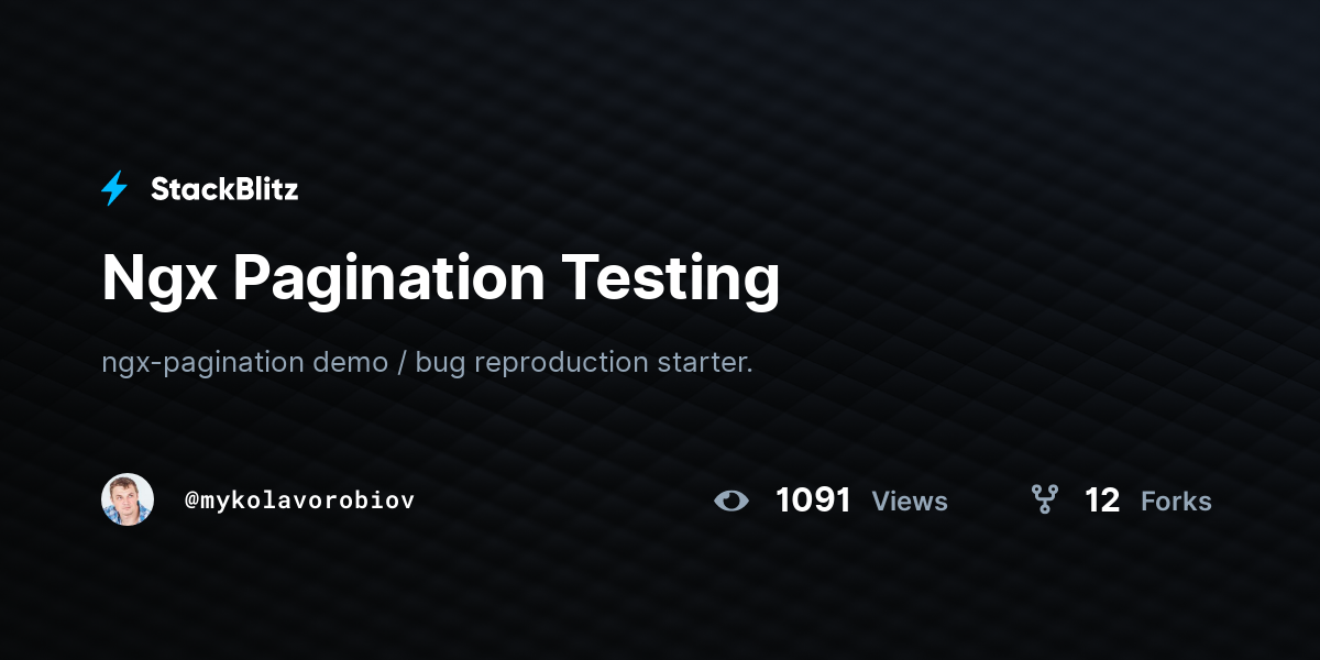 Ngx Pagination Testing - StackBlitz