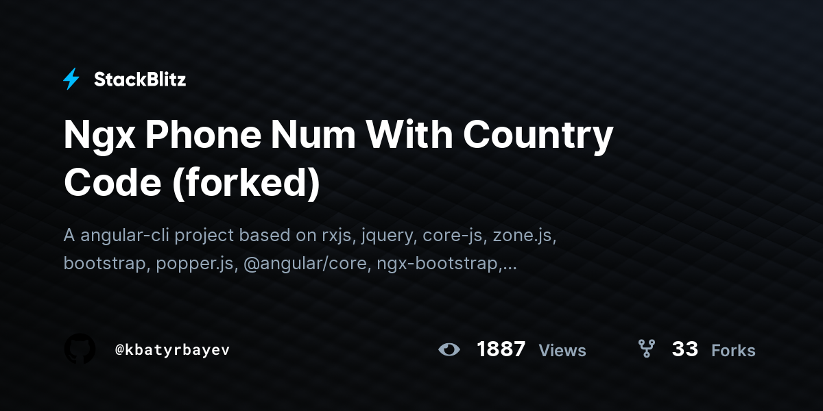 Ngx Phone Num With Country Code (forked) - StackBlitz