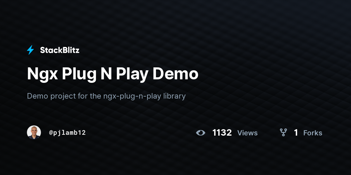Ngx Plug N Play Demo - StackBlitz