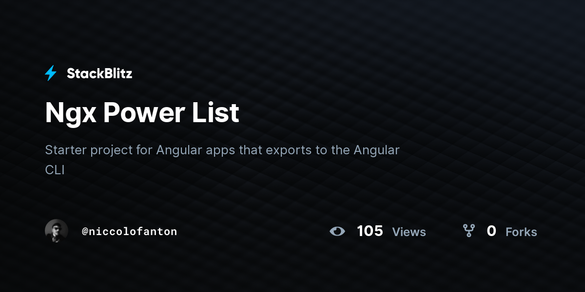 Ngx Power List - StackBlitz
