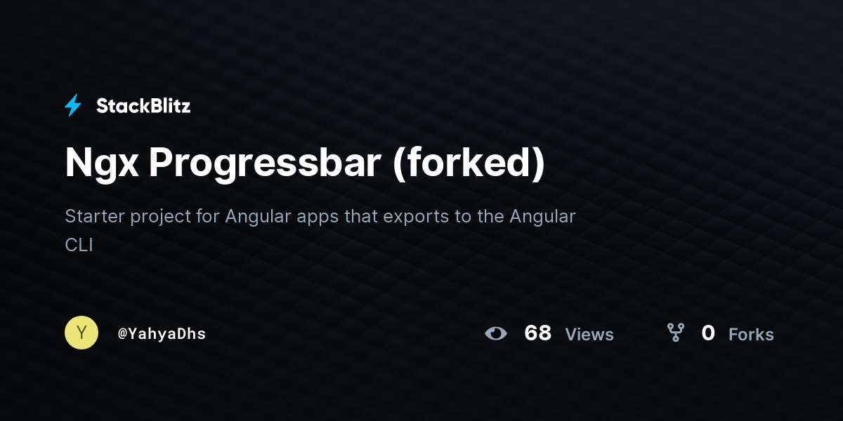 Ngx Progressbar (forked) - StackBlitz