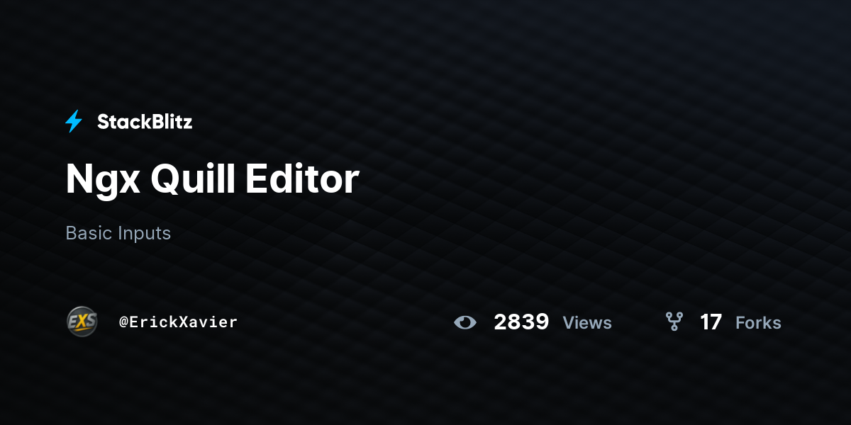 Ngx Quill Editor - StackBlitz