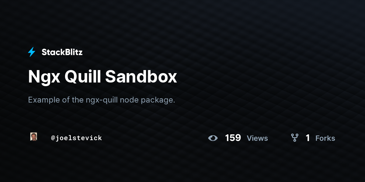 Ngx Quill Sandbox - StackBlitz