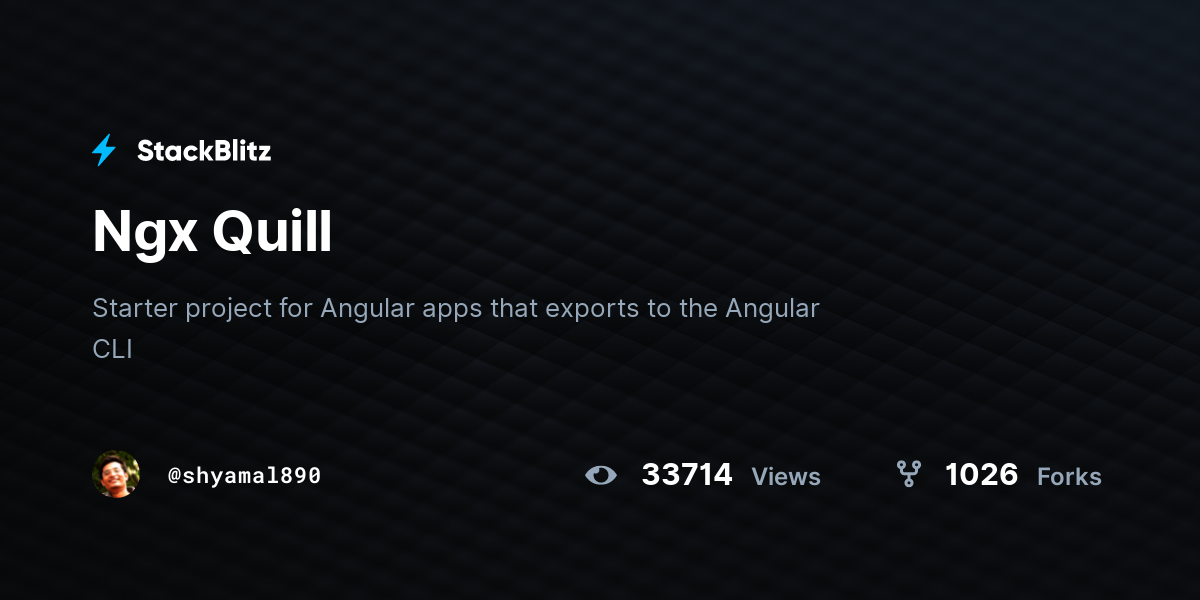 Ngx Quill - StackBlitz