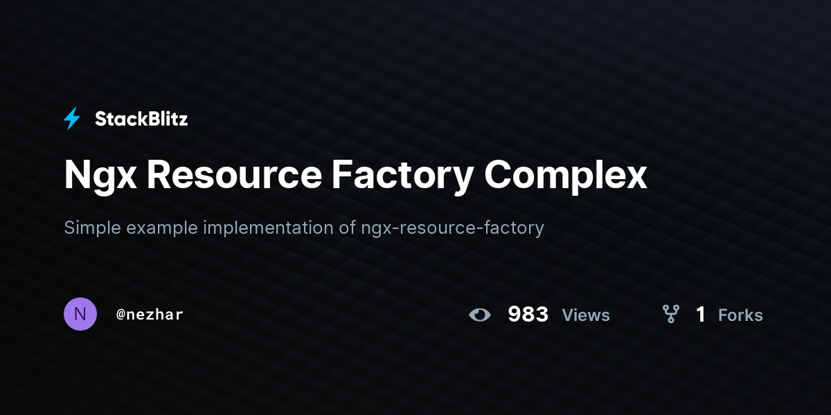 Ngx Resource Factory Complex - StackBlitz