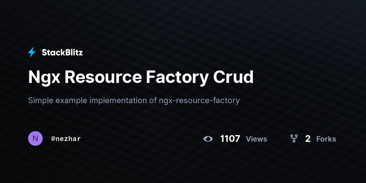Ngx Resource Factory Crud - StackBlitz